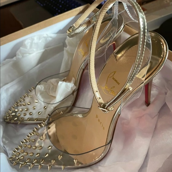 NIB CHRISTIAN LOUBOUTIN Spikoo 100mm Heels Sz 36 - Picture 1 of 6